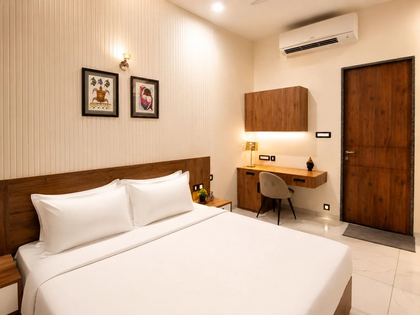 Luxury suite bedroom at Golden Yug Wellness Resort near Indore