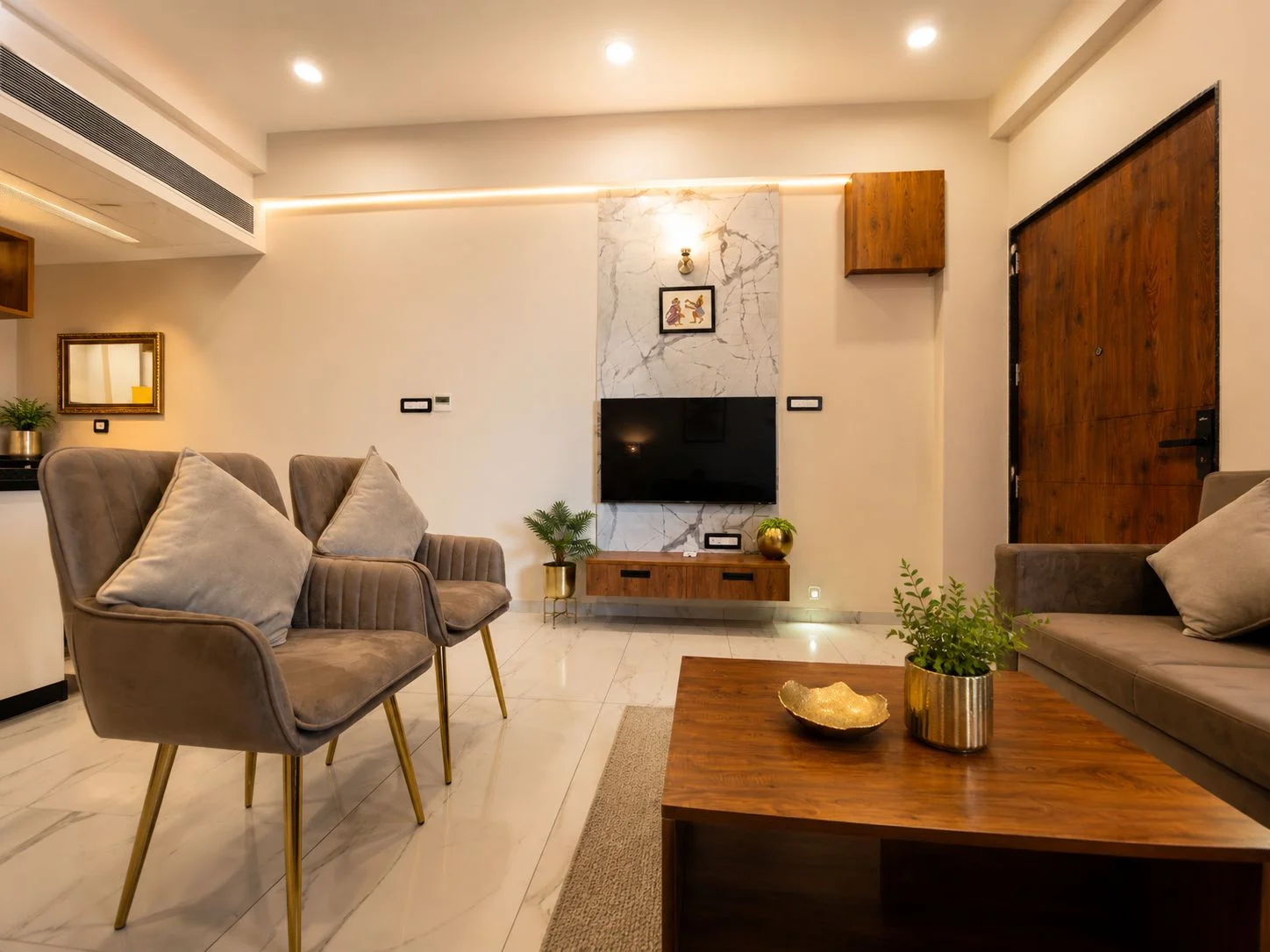 Luxury suite interior décor at Golden Yug Resort